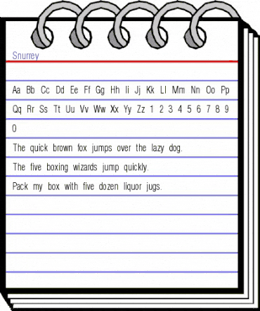 Snurrey Regular animated font preview