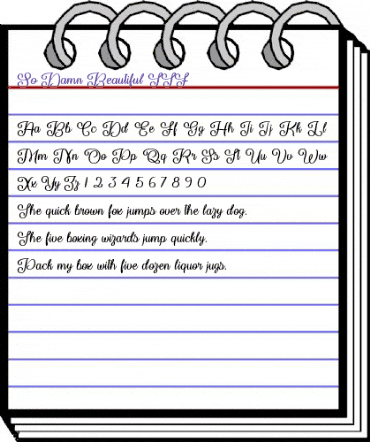 So Damn Beautiful Regular animated font preview