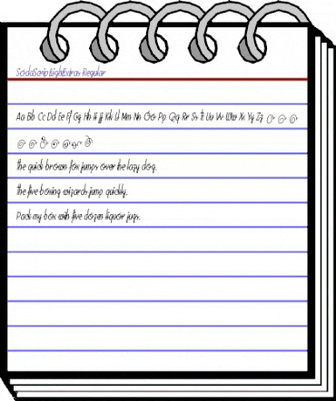 SodaScriptLightExtras Regular animated font preview