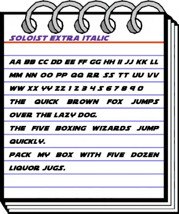 Soloist Extra-Italic Italic animated font preview Soloist Extra-Italic Italic animated font preview