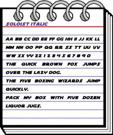 Soloist Italic Italic animated font preview Soloist Italic Italic animated font preview