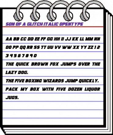 Son Of A Glitch Italic animated font preview Son Of A Glitch Italic animated font preview