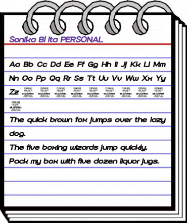 Sonika PERSONAL USE Black Italic animated font preview
