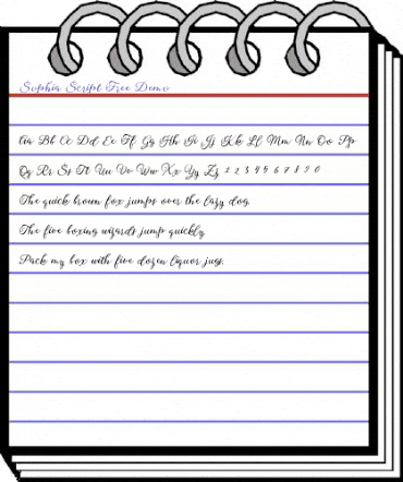 Sophia Script Regular animated font preview