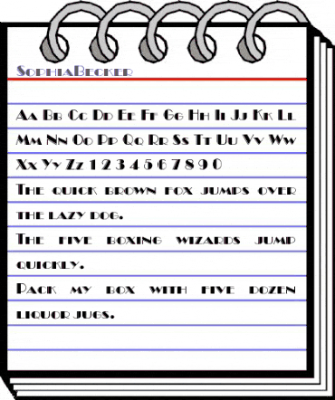 SophiaBecker Regular animated font preview