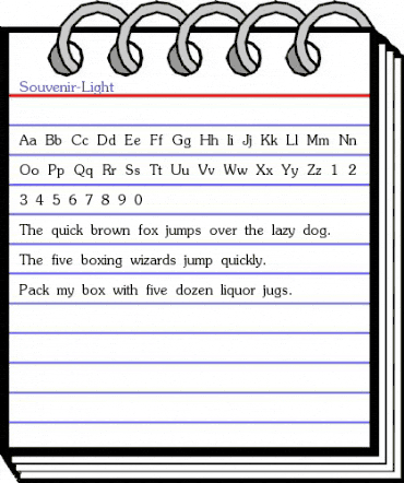 Souvenir-Light Regular animated font preview Souvenir-Light Regular animated font preview
