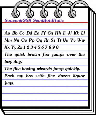 SouvenirSSK SemiBoldItalic animated font preview SouvenirSSK SemiBoldItalic animated font preview