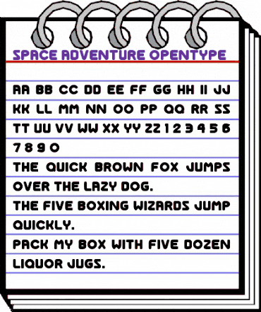 Space Adventure Normal animated font preview