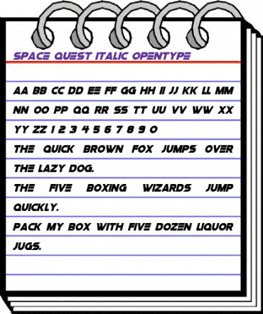 Space Quest Italic animated font preview Space Quest Italic animated font preview