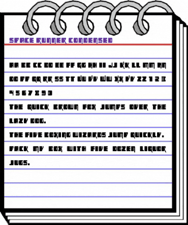 Space Runner Condensed Regular animated font preview