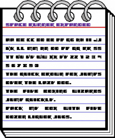 Space Runner Expanded Regular animated font preview