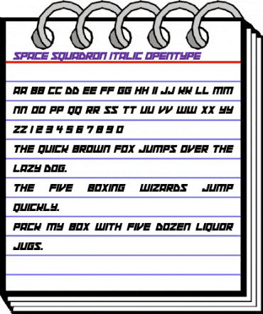 Space Squadron Italic animated font preview
