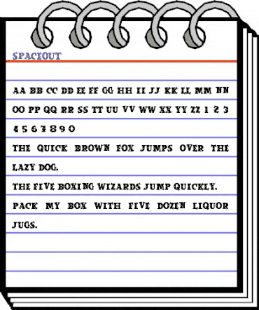 SpaceOut Regular animated font preview