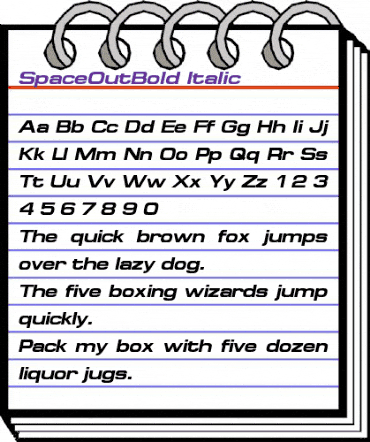 SpaceOutBold Italic animated font preview SpaceOutBold Italic animated font preview