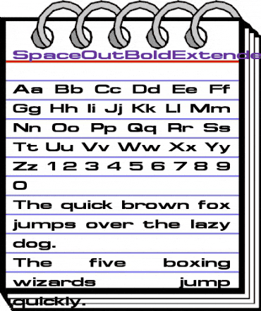 SpaceOutBoldExtended Regular animated font preview