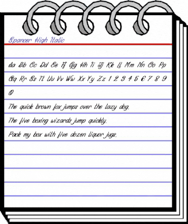 Spancer High Italic Regular animated font preview