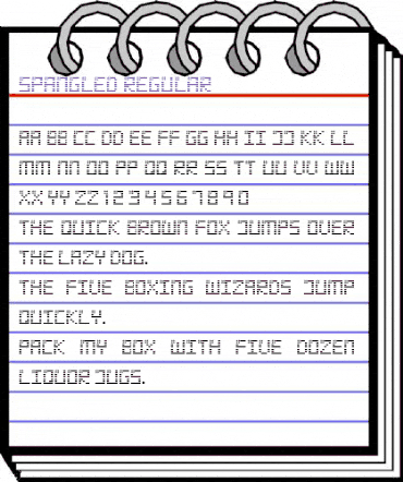 SPANGLED Regular animated font preview