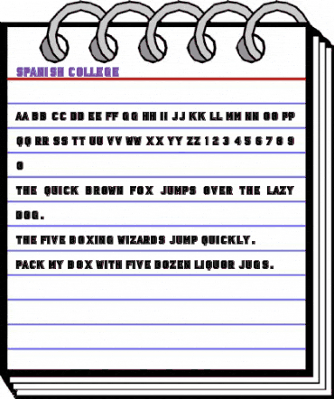 Spanish College Regular animated font preview