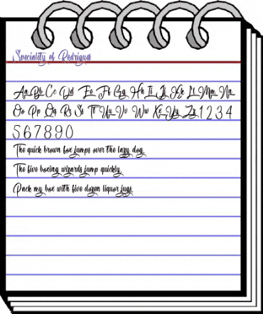 Speciality of Rodrigues Regular animated font preview