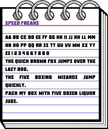 Speed Freaks Regular animated font preview