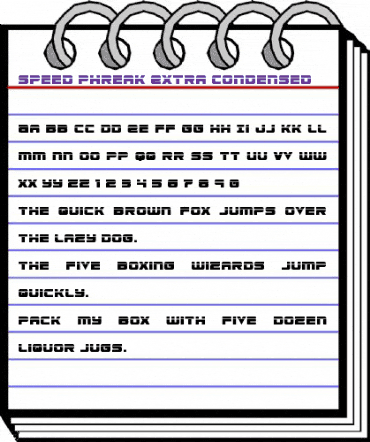 Speed Phreak Extra-Condensed Extra-Condensed animated font preview