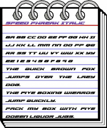 Speed Phreak Italic Italic animated font preview