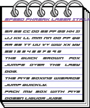 Speed Phreak Laser Italic Italic animated font preview