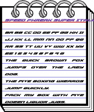 Speed Phreak Super-Italic Italic animated font preview