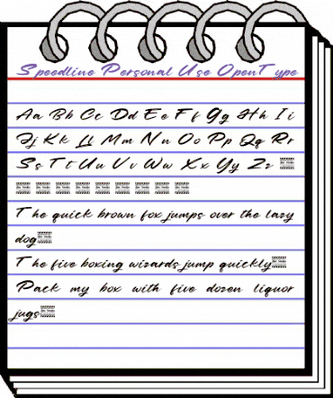 Speedline Personal Use Regular animated font preview