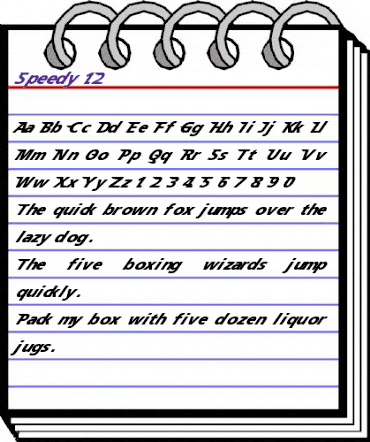 Speedy 12 Regular animated font preview