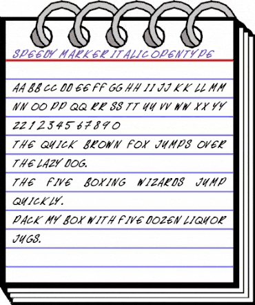 Speedy Marker Italic animated font preview