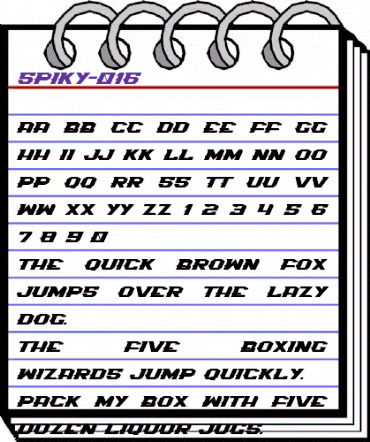 Spiky-016 Regular animated font preview