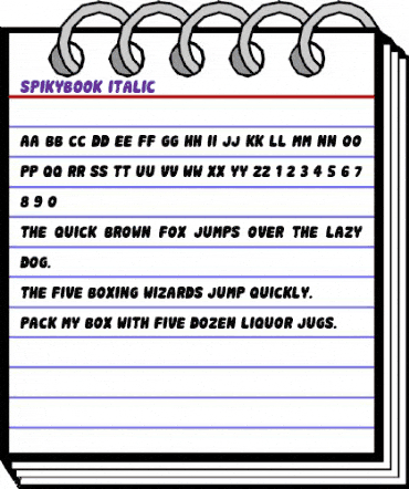 Spiky Book Italic animated font preview