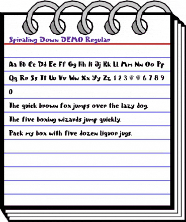 Spiraling Down DEMO Regular animated font preview