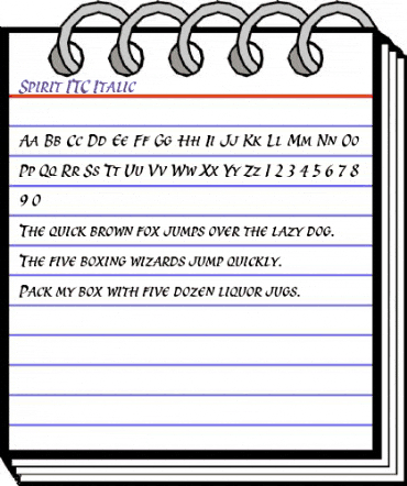 Spirit ITC Italic animated font preview