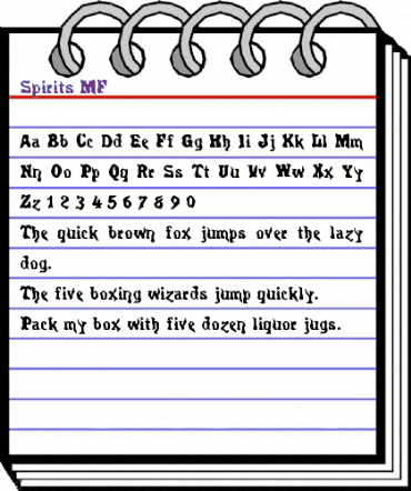 Spirits MF Regular animated font preview