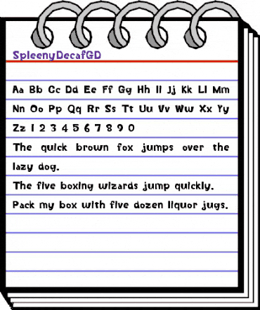 SpleenyDecafGD Regular animated font preview