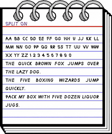 Split On Regular animated font preview