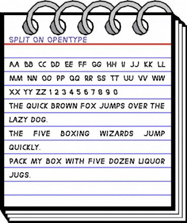 Split On Regular animated font preview