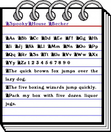 SpookyHouse Becker Normal animated font preview
