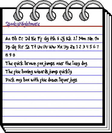 Spooky Nightmare Regular animated font preview