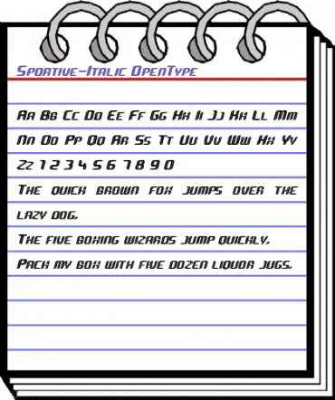 Sportive Italic animated font preview