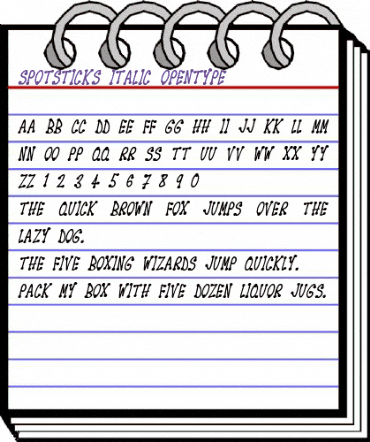Spotsticks Italic animated font preview