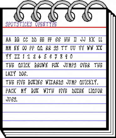 Spotsticks Regular animated font preview