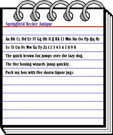 Springfield Becker Antique Regular animated font preview