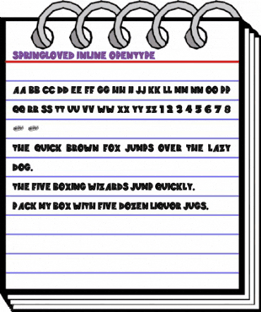 springloved inline Regular animated font preview