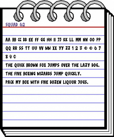 Squad 62 Regular animated font preview