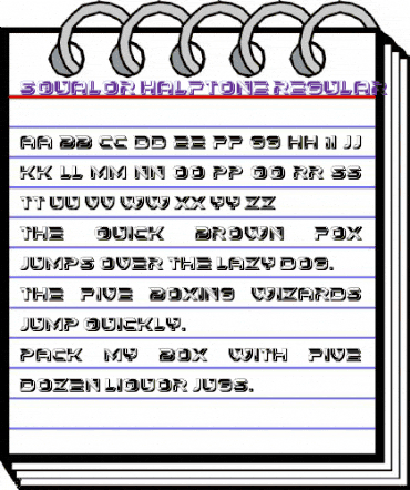 Squalor Halftone Regular animated font preview