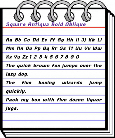 Square Antiqua Bold Oblique animated font preview Square Antiqua Bold Oblique animated font preview