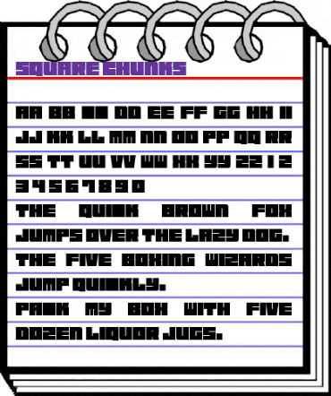 Square Chunks Regular animated font preview
